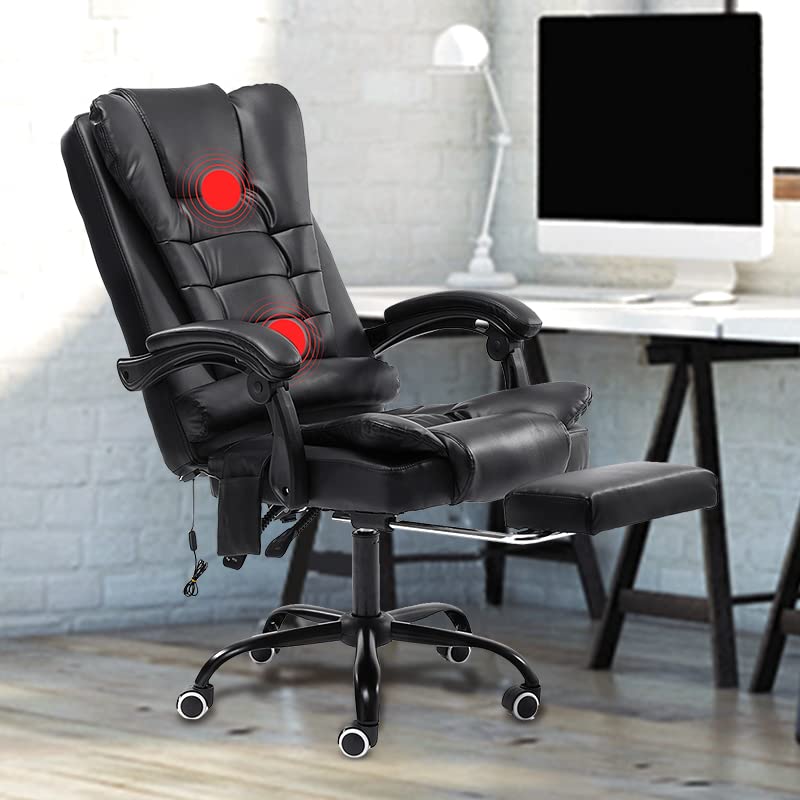 VANSPACE Ergonomic Massage Office Chair with Footrest Reclining