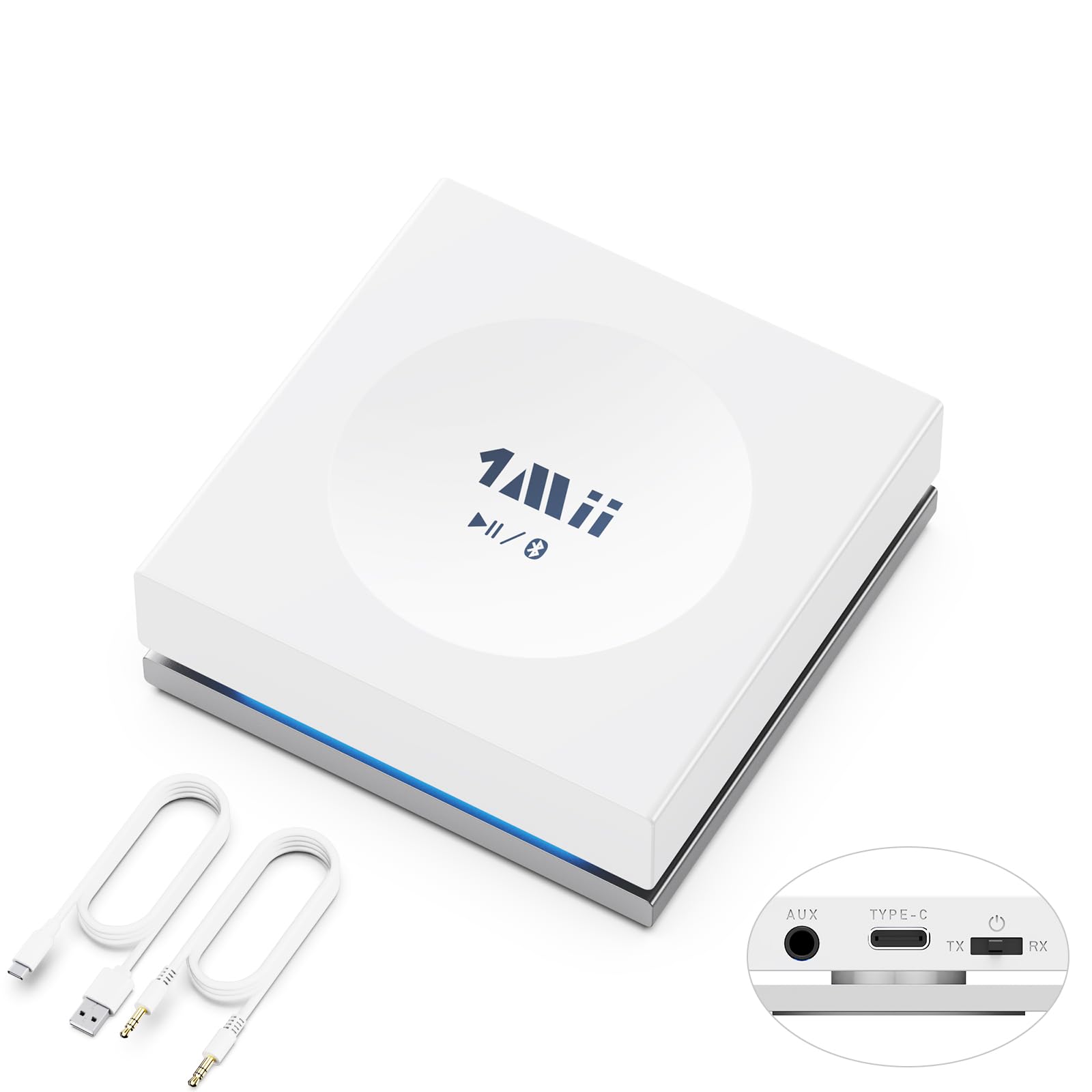 Photo 1 of 1Mii Bluetooth Transmitter Receiver, 2-in-1 3.5mm Aux Adapter with Touch-Control, aptX AD/LL/HD Bluetooth 5.3 Audio Transmitter for TV Airplane Home Stereo Gym Boat Car, Dual Connection