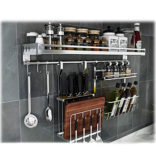 304 Stainless Steel Kitchen Rack Draining Seasoning Knife Cutting Board Oblique Wall-Mounted Multi-Function Storage Household MUMUJIN