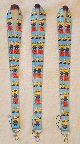 2017 Set of 3 Despicable Me Minions Lanyards KeyChain ID MP3 Badge Holder (BLUE)