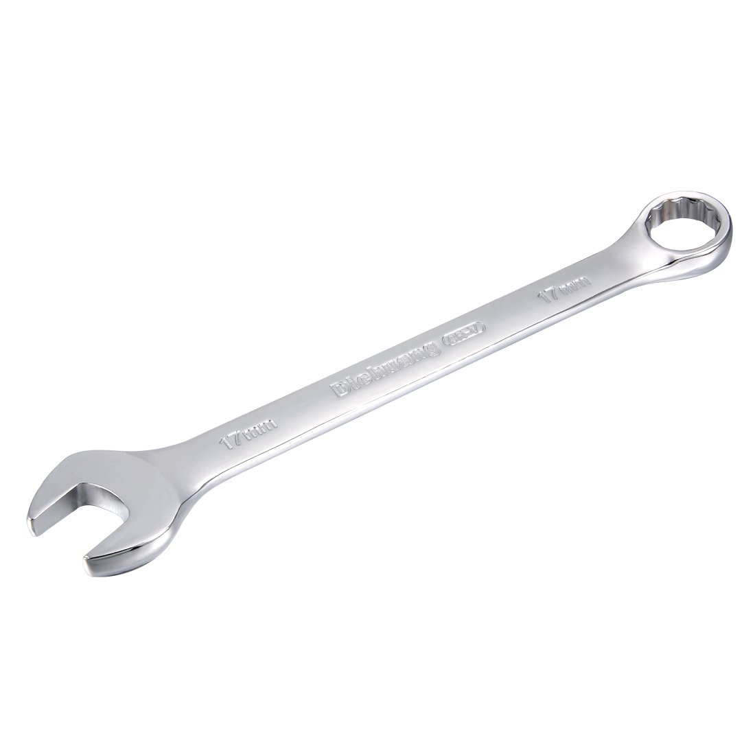 Sourcingmap Metric 17mm 12-Point Box Open End Combination Wrench Chrome Finish, Cr-V