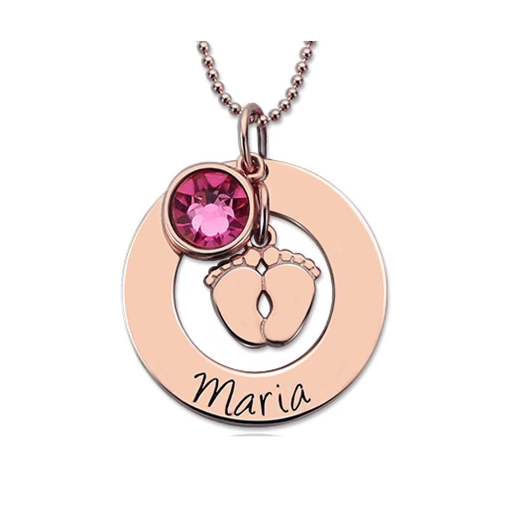 Personalized Baby Feet\u0026Birthstone 