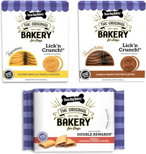 Three Dog Bakery Classic Cookies Dog Treats Variety Pack - 3 Pack
