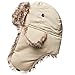 Winter Trapper Hat Aviator Faux Fur Ushanka Russian Trooper Warm Ski Snow Eskimo Hat with Ear Flaps for Cold Weather Khaki