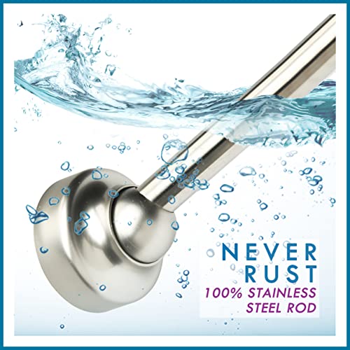 Curved Shower Curtain Rod Chrome Flips In and Out GREAT for Small