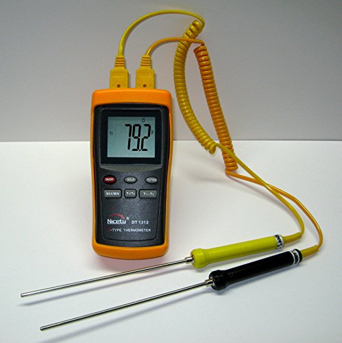 Digital Scientific K-type Thermocouple Thermometer with 2 Stainless Steel Probes TC03