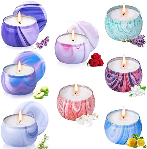 Addbeaut Large Size Scented Candles, Natural Soy Wax Aromatherapy Candle Gift Set, Lavender, Green Tea, Apple, Aloe…