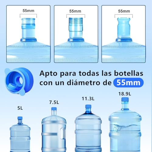 MXHIGO 3Pcs Tapa para Jarra de Botella de Galón, Tapa de Silicona para Dispensador de Agua Garrafón, Tapa de Repuesto para Bomba de Agua, Reutilizable, Para Botellas Estándar Rosca Corona de 5.5 cm