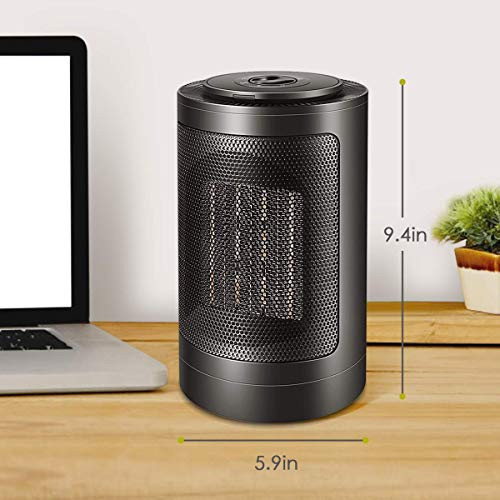 Space Heater, 1500W / 750W Portable Oscillating Ceramic PTZ Electric Heater with Adjustable Thermostat Over-Heat & Tilt Protection for Home and Office