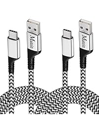 Google Pixel XL Cable de carga, cable USB tipo C, Cable trenzado duradero C extra largo, USB C a USB A cable de carga rápida para LG V30 V20, g6, G5, Pixel 2, Samsung Note 8, Galaxy S9 S8, HTC U11, Nexus 6P, Negro y blanco