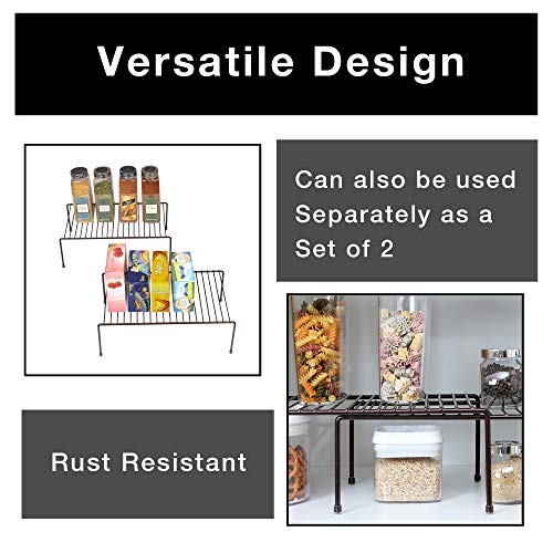 Smart Design Expandable Storage Rack Scratch Resistant Feet Metal