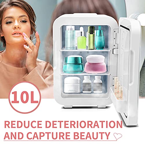 YITAMOTOR White Mini Fridge for Bedroom 10 Liter Desktop Fridge for