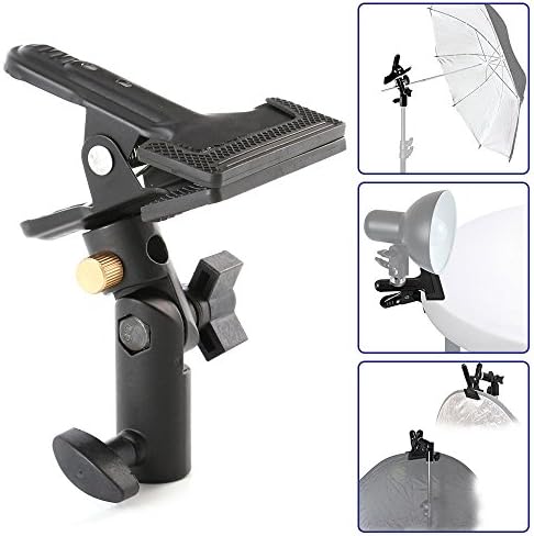 Studio Swivel Light Stand Reflector Holder Background Heavy Duty Clip Clamp 5/8" Attachment