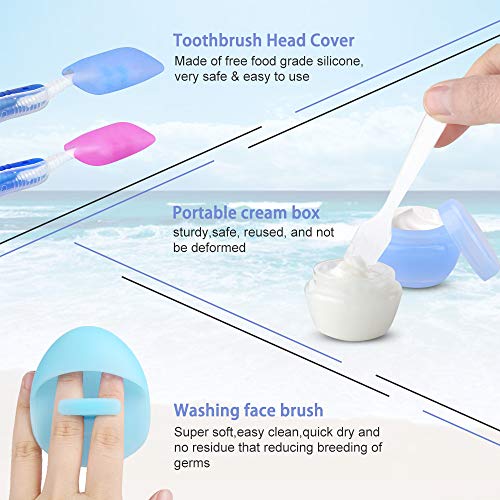 Travel Bottles, Wedama Leakproof Silicone Travel Containers with 6 Pcs TSA Approved Squeezable 3/2/1.25oz Travel Bottles & Accessories for Cosmetic Shampoo Conditioner Lotion Soap Liquids Toiletries - Thumbnail 4