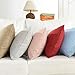Home Brilliant Decoration Lined Linen Decorative Euro Shams Throw Pillow Cushion Cover for Couch, 26x26 inch(66cm), Light Grey