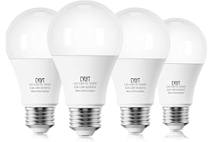 CYLYT 100W Equivalent Bright LED Light Bulbs, Daylight White 5000K A19 Lightbulbs, Focos LED para Casa, for Kitchen Bedroom Indoor, 1500 Lumens, E26 Standard Base, 4-Pack, Non-Dimmable