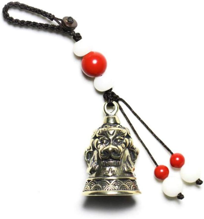 Vintage Brass Lion Bell Car Key Ring Pendant Jewelry Accessories, Prevent Loss