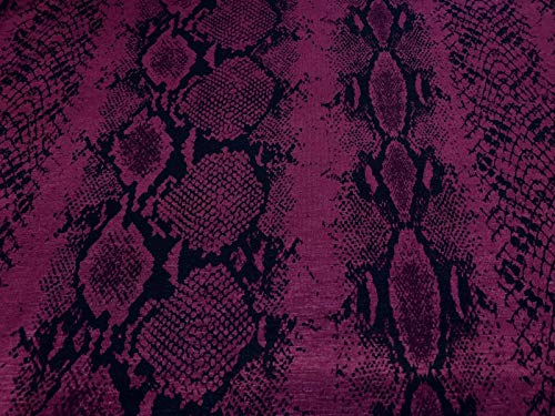 512klW8FatL Tejido de punto elástico de licra de viscosa, por metro, estampado de piel de serpiente burdeos Tejido de punto elástico de licra de viscosa, por metro, estampado de piel de serpiente burdeos - Imagen 4