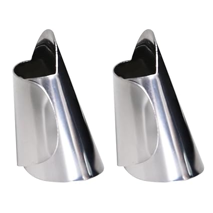 BESTONZON 2PCS Stainless Steel Finger Guard Finger Protector Slicing Cutting Protector for Cutting Dicing Peeling Skinning