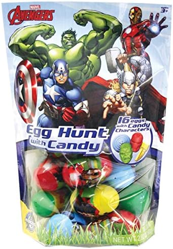 Marvel Avengers Egg Hunt Candy Filled Easter Eggs, 16 Count