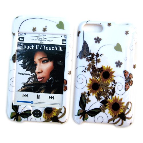Snap-on Protector Image Case For Apple iPod Touch 2nd &amp; 3rd Generation, Sunny Sunflowers - Cellular Connection