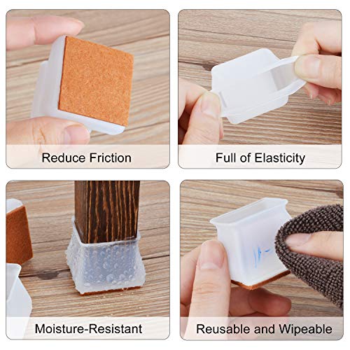 Silicone Chair Leg Floor Protectors, 16Pcs Furniture Silicon Protection Cover Furniture Leg Caps