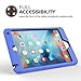 MoKo Case for iPad Mini 4 - Silicone + Black Hard Polycarbonate Protector Cover Case with Foldable Stand & Built-in Screen Protector / Bumpers for Apple iPad Mini 4 2015 Tablet, BLUE