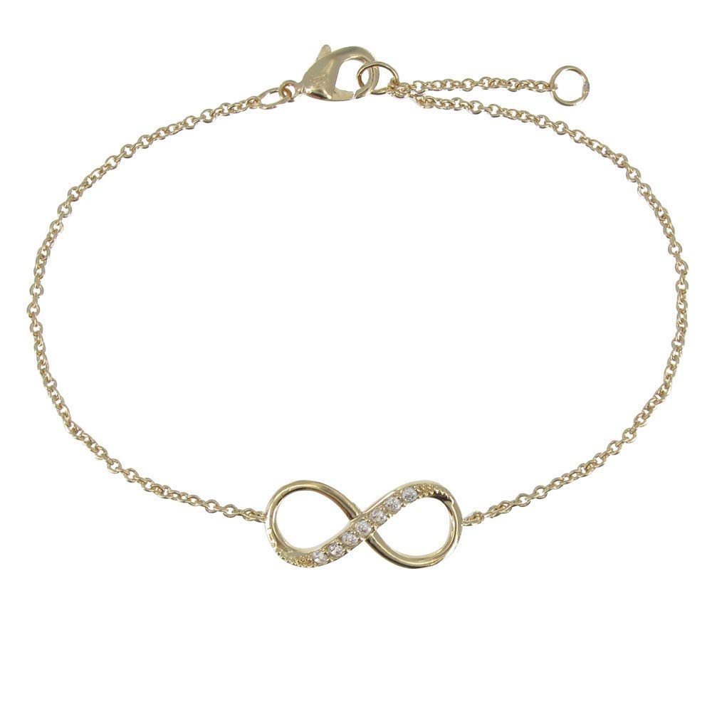 LES POULETTES BIJOUX - Gold Plated Bracelet Infinity and Rhinestones