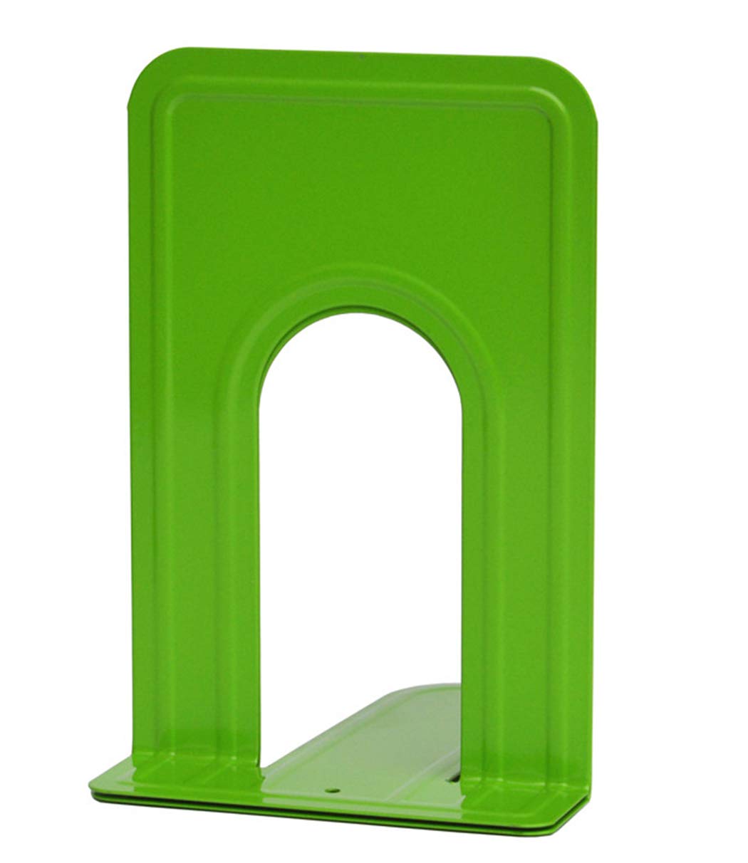 Xiaoyu Metal Bookends, Non-Skid Bookend Supports, Heavy Duty Standard Bookends for Shelves, Table, Office and Home, 6.30 x 5.04 x 7.48 inch, Green