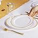 WDF Gold Plastic Plates-Disposable Gold Rim Wedding Party Plates, Premium Heavy Duty 30-10.25
