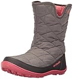 Columbia Girls' Youth Minx Slip Omni-Heat Waterproof Snow Boot, Quarry, Wild Salmon, 7 M US Big Kid