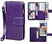 Case for Samsung S5,xhorizon TM FLK Premium Leather Folio Wallet Magnetic Wristlet Soft Flip Multiple Card Slots Case for Samsung Galaxy S5 i9600(Purple)