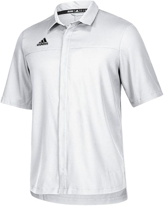 adidas Men's Full Button Down Polo, White/Onix 4XLarge