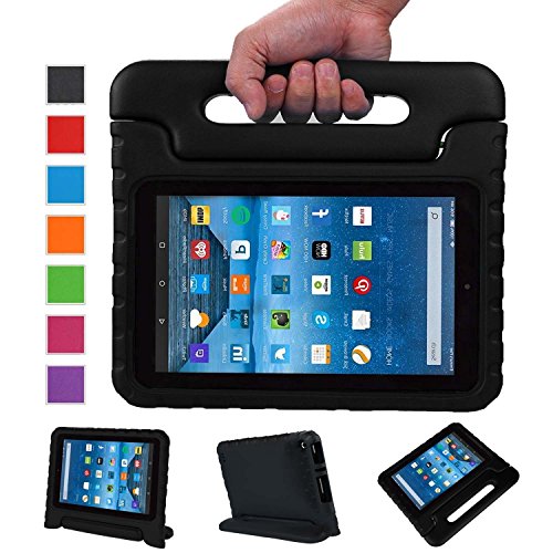 Fire 7 2015 Case Grand Sky Super Light Weight Shock Proof Handle Protective Stand Kids Case for Fire 7 inch Display Tablet (5th Generation - 2015 Release Only) (Black)