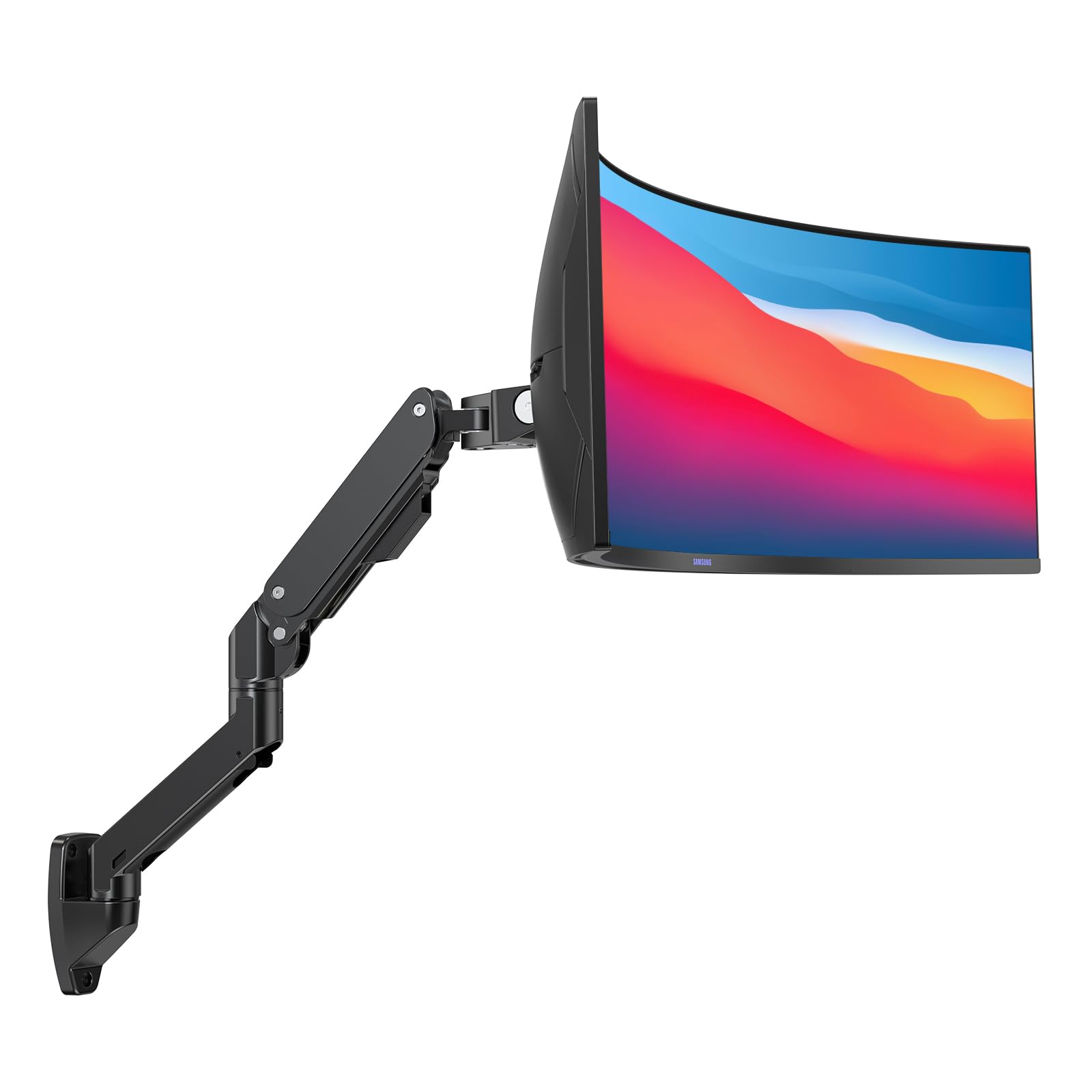 Photo 1 of BEWISER Heavy Duty Ultrawide Monitor Arm Wall Mount, 34-57" Compatible, 44lbs Capacity, Black