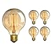 Edison Bulb - Elfeland 60W Vintage Antique Style Incandescent Light Bulbs - Squirrel Cage Filament - Classic Amber Glass - G80 - E26/E27 Medium Base - Dimmable - 4 Pack