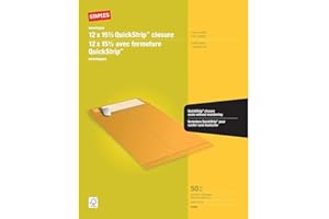 Staples Heavyweight Catalogue Envelopes with QuickStrip Flap - 12" x 15-1/2" - Kraft Brown - 50 Pack