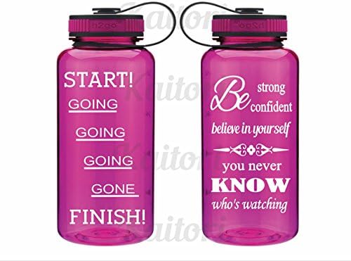 Inspirational Water Bottle- Workout Water Bottle- Wide Mouth Tritan 34oz Water Bottle