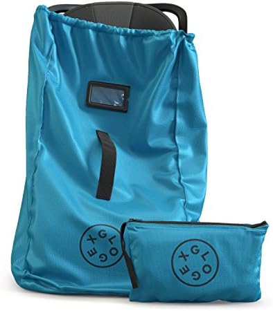 Glogex Durable Car Seat Travel Bag, Airport Gate Check, Easy-to-Carry, Backpack-Styled Shoulder Straps | Water-Resistant Ultra-Durable Polyester (Bright Blue)