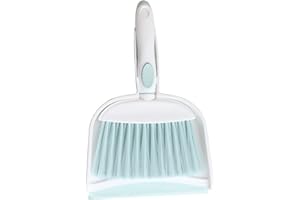 BSMstone Mini Broom and Dustpan Set-Mini Whisk Set for Desk, Housekeeping, Office, Kitchen, Pet Nest, etc.,Daily Cleaning Necessity Plastic Mini Dustpan Set (Light Green)