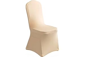 CV Linens Champagne Chair Cover - Banquet Chair Cover, Spandex Chair Covers Stretch Slipcovers for Wedding, Dinner Party, Kitchen Accent