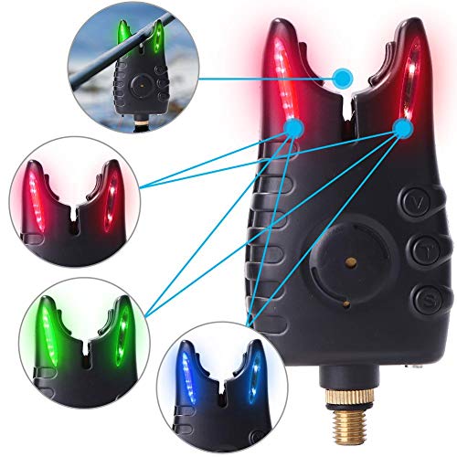Vakind 3PCS Wireless Fishing Bissanzeiger Angelalarm Empfänger Set Bissanzeiger LED Alarmanzeige Digital Fishing Alarm – Bild 8