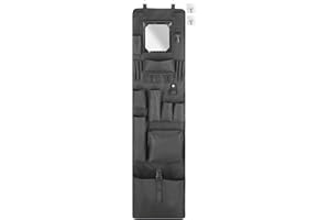 Chuanke Police Style Hanging Closet Shelf Hanging Work Locker Organizer 53.54 x 12.6 Inches Door Locker Organization with Acrylic Soft Mirror Waterproof 600D Oxford Cloth (Black)