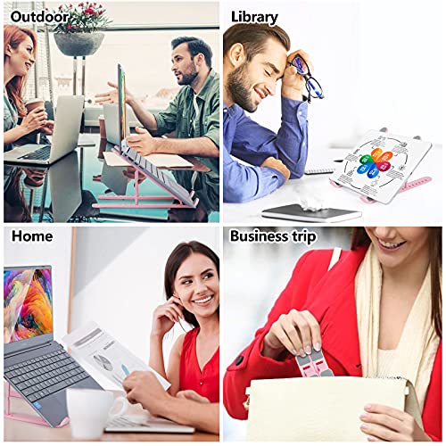 JERX Pink Laptop Stand for Desk, 8 Angles Adjustable Computer Holder