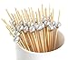 PuTwo Handmade Cocktail Picks 100 Count Sticks Wooden Toothpicks Party Supplies - Silver Pearl