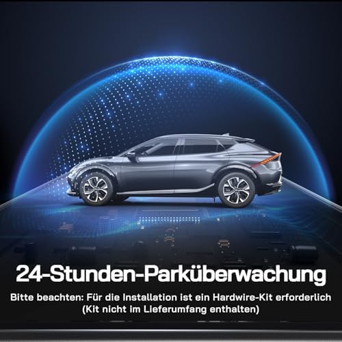 Dashcam Auto Vorne Hinten 4K WiFi Dash Cam, Ultra-Nachtsicht, 170°-Weitwinkel, WDR, 24 Std. Parkmodus, G-Sensor, Loop-Aufnahme