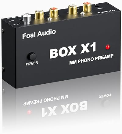 Fosi Audio BOX X1 Phono Preamp MM Turntable 3.5mm Headphone RCA Output