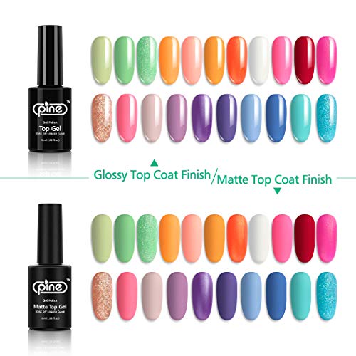 Pine 21 Colors Gel Nail Polish Set with Base No Wipe Glossy Top Matte