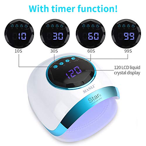Nail Lamp,UV LED Nail Dryer 54W Gel Nail Polish Light with 4 Timers Professional Nail Art Tools Accessories,Senor For Gel Nails and Toe Nail Curing, White