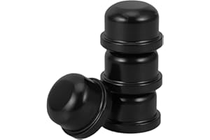Homoyoyo 4pcs Black Lamp Finials Caps 1/4-28 Threaded Lamp Shade Harp Topper Knob Replacement for Table